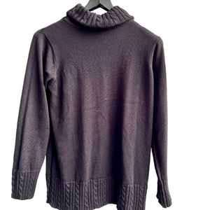 Denim & Co. Long Sleeve Turtleneck Sweater w/ Cable Detail